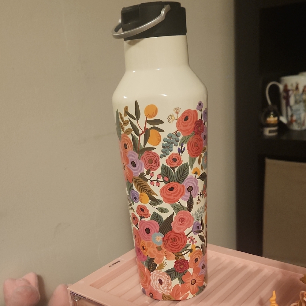 Rifle Paper Co White Floral Canteen